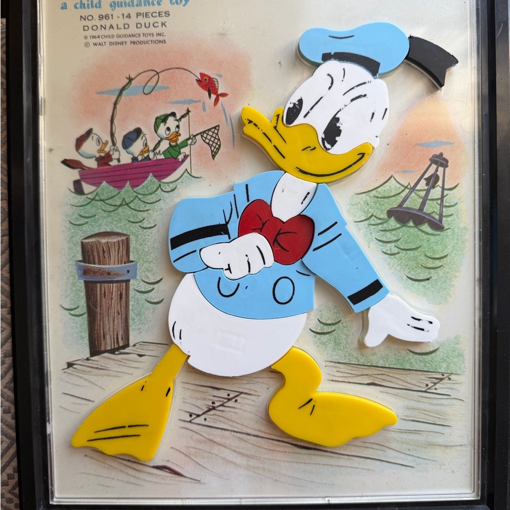 Vintage Walt Disney Child Guidance Toy Donald Duck Puzzle 1964